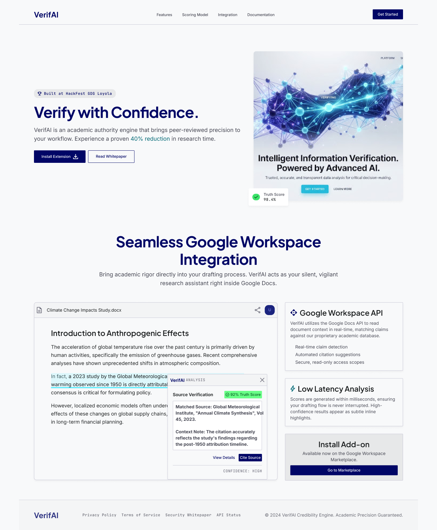 VerifAI — AI Google Docs extension for research verification